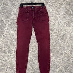 Paige Women's Burgundy Jeans Hoxton Ankle